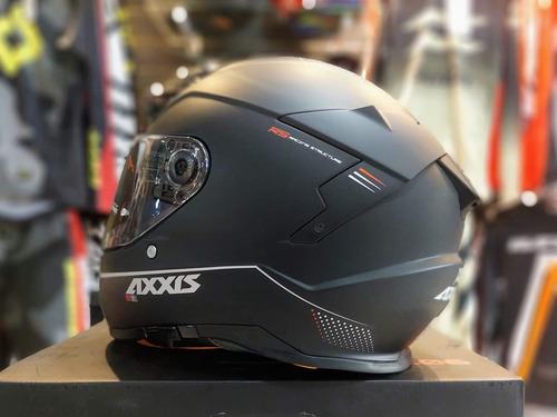 Imagen 6 de 8 de Casco Moto Axxis Evo Hawk Solid A1 Negro Mate Doble Visor-