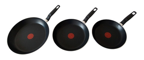 Juego De Sartenes 20 24 26 Cm Vital Antiadherente Negro