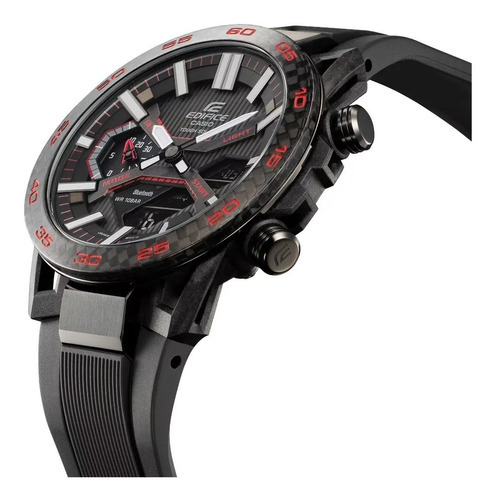 Reloj Casio Edifice Ecb-2000pb-1a Hombre Color de la correa Negro Color del bisel Negro Color del fondo Negro