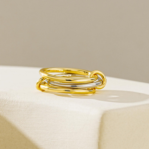 Anillos Apilables Chapados En Oro De 14 Quilates