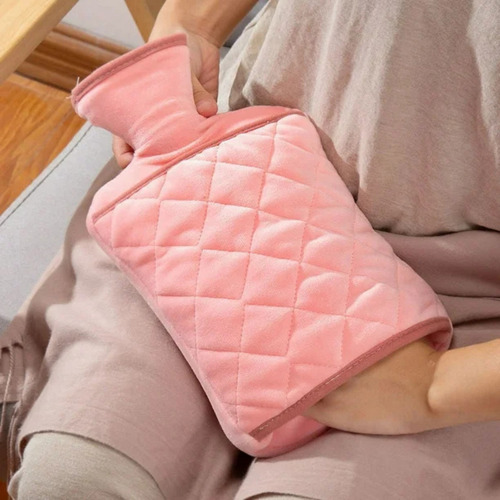 Bolsa De Agua Caliente 1 L Funda Con Bolsillo Para Manos Gris