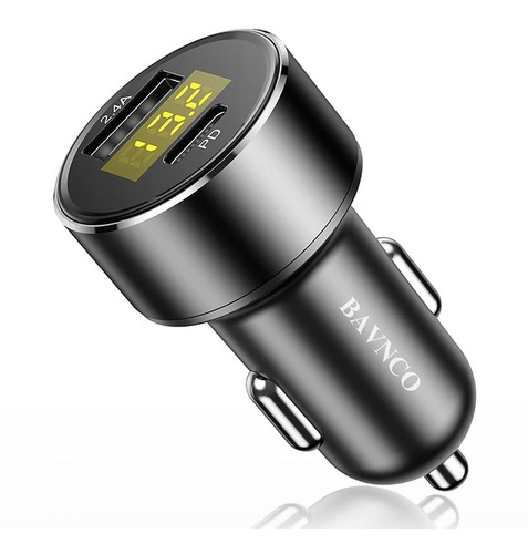 Cargador Para Coche  Usb C, Bavnco Mini Usb  Dual Port Fr6x