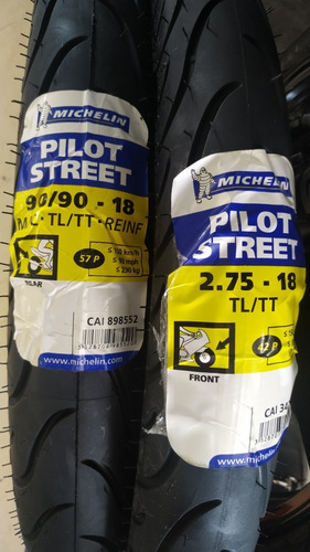 Kit De Llantas Michelin 90/90-18 Y 275-18 Pilot Street Cc/sc