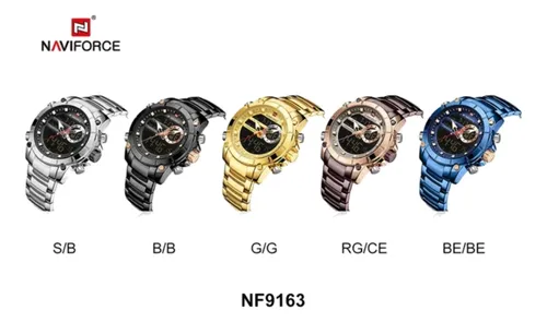 Reloj pulsera Naviforce NF9163 de cuerpo color dorado anal gico