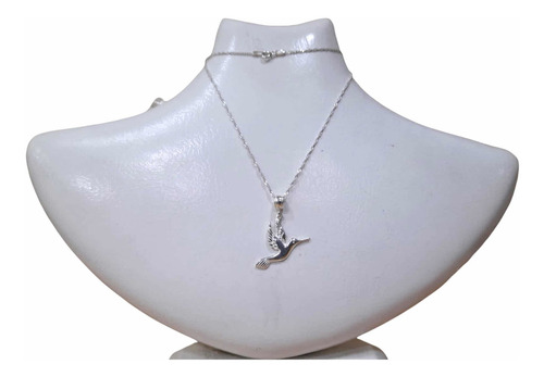 Imagen 5 de 7 de Cadena De Plata Con Dije Colibrí