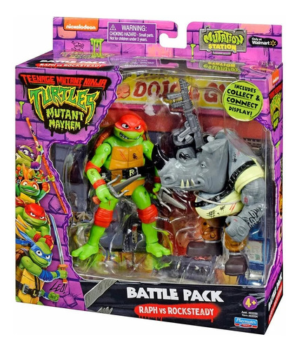 Tortugas Ninja Raph Vs Rocksteady Battle Pack