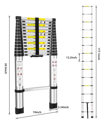 Escaleras Telescópicas (15 Pies/14.8 Ft), En131standards Esc