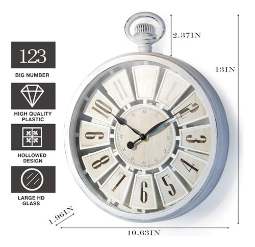 Reloj De Pared Redondo Vintage, Estilo Retro Antiguo, Funcio