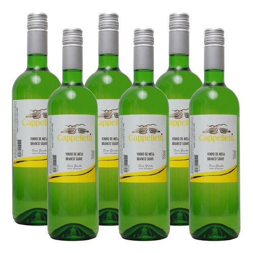 Vinho Branco Suave Doce Nacional Cappelletti Kit 6