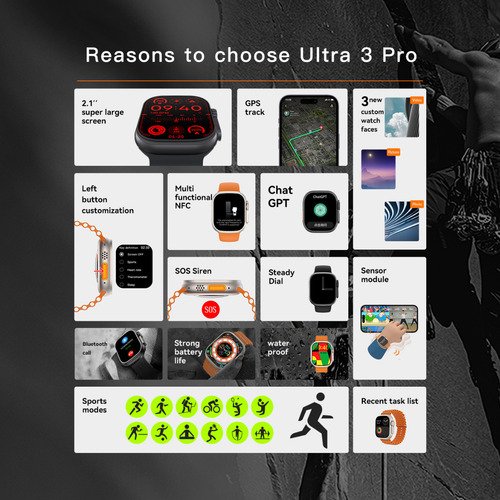 Smartwatch S8 Ultra Compativel Com iPhone E Android Nfc