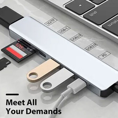 Dock Hub Usb-c 7 En 1 Hdmi 4k Sd/tf Usb 3.0 Pd / Tipo C X2