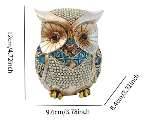 Q Estatua De Búho En Miniatura Figurina De Búho Plata