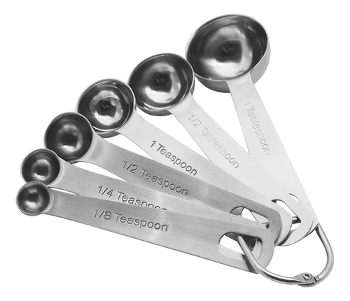 Juego De Cucharas Medidoras De Metal De Acero Inoxidable, 6