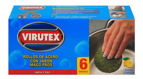 Rollos De Acero Mago Pads Con Jabón X6