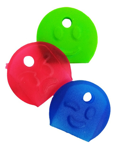 4 Botes Con Identificadores De Llaves 1600 Piezas Emojis Aro Color 4 Botes Con 1600 Identificadores Variados