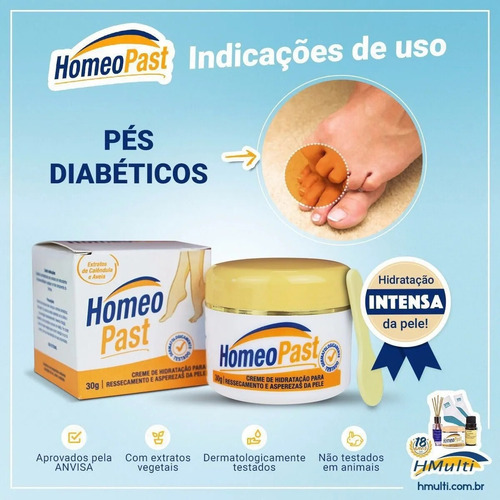Homeopast Creme Hidratante Pele Aspera Ressecada Rachadura