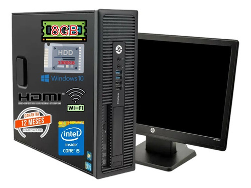 Pc+mon 19 Hp 600g1 I5-4ta 8gb 1tb Hdd Factura Garantia12mes (Reacondicionado)