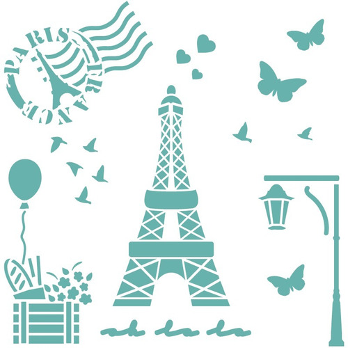 Imagen 2 de 3 de Stencil Paris E, Plantilla Reusable Para Pintar Manualidades