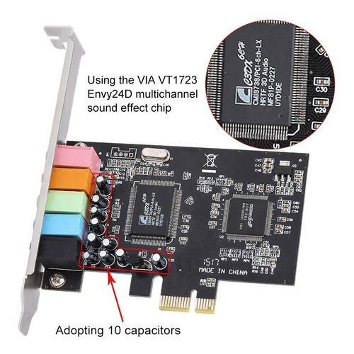 Pci-e Express Card 5.1 Tarjeta De Sonido Sound 5 Port Stereo