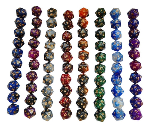 3 Juego De Dados De 10 Uds. De Colores Dobles Azul Púrpura