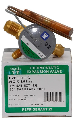 Válvula Expansión Aire Acond 1 Ton R22 Fve-1-c Sporlan