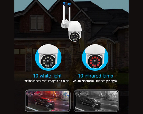 Imagen 2 de 10 de Camara Robotica Ip Wifi 2mp 1080p Exterior Ptz 360° Zoom X4