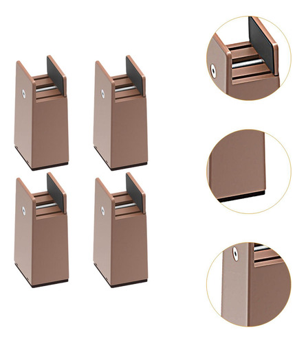4 Elevadores De Cama, Elevadores De Altura 10 Cm Marrón