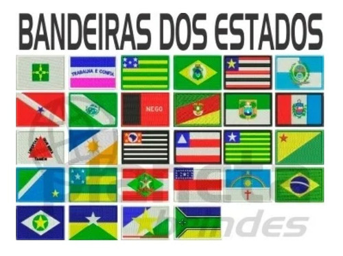 Imagem 2 de 10 de Kit C/ 3 Mini Bandeira Bordada 4x3cm Estados Países Patch