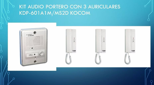 Kit Audio Portero Con 3 Auriculares  Kdp-601a1m/ms2d Kocom