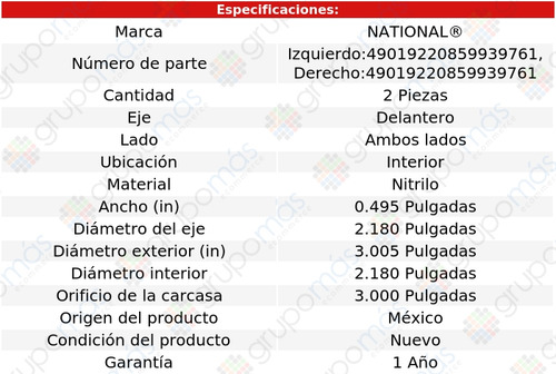 Retenes Rueda Delanteros Int National R20 1987 A 1988