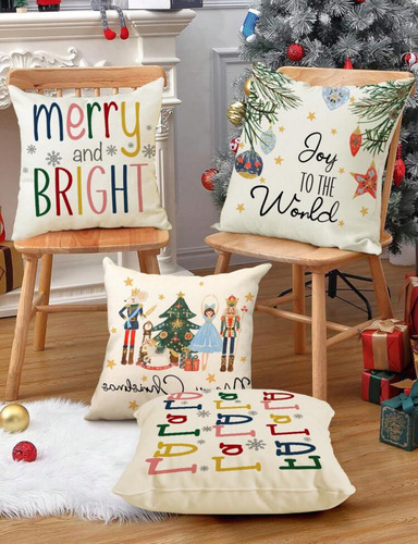4 Fundas Para Cojin Cascanueces Navidad