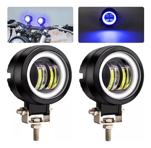 Par Faros Auxiliares Moto Exploradoras Ojos Ángel 6d 20w