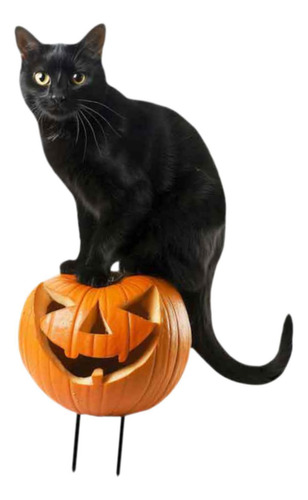 Estatua De Gato Para Jardín, 18,9 X 28 Cm Calabaza De