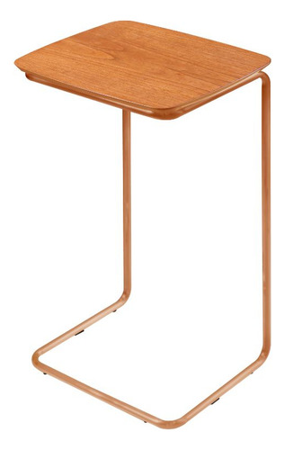 Mesa Ultraflex Lateral Aproximação Sofá Castanho Base Cobre Cor Tampo Castanho Base Cobre