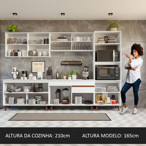 Cocina Integral Completa Modular Madesa Reims 310cm Color Blanco 01