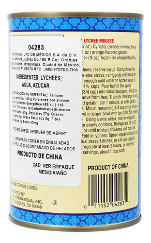 Dynasty Lychee Lichi En Almibar 425 Gr