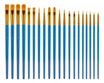 Comprar Set X20 Pinceles Arte Pintura Gadnic Óleo Acuarela Acrílico Cerdas Marrón claro