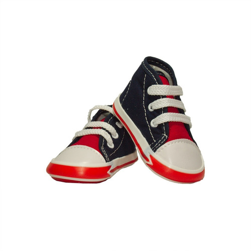 Zapatotenis Para Bebe  De Color Azulmarino/rojo De Lonasuave