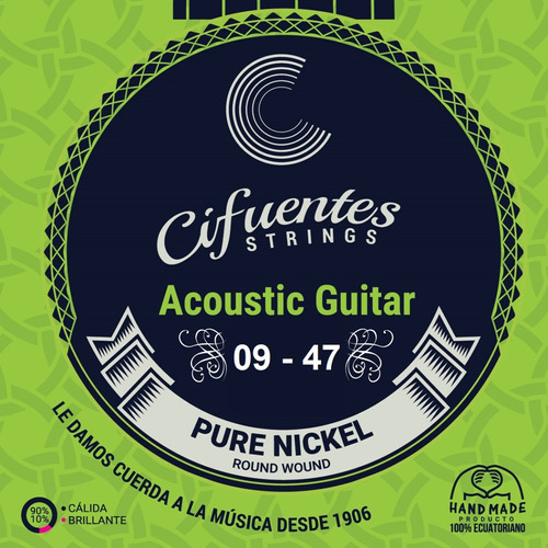 Cuerdas Guitarra Acustica 09-47 Pure Nickel Cifuentes