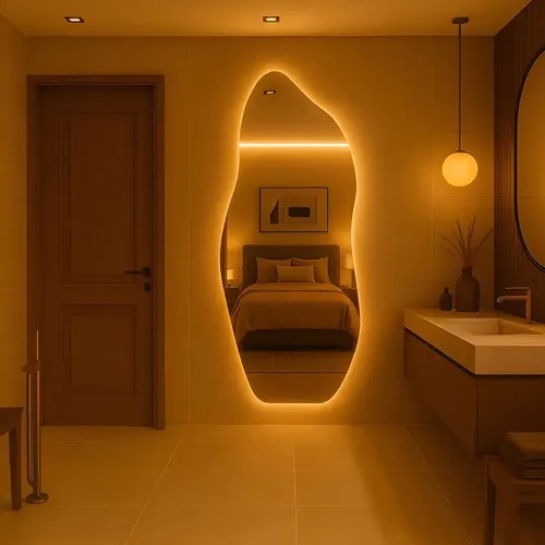 Espelho Decorativos Led Polido 170cm Sala Luxo Bivolt