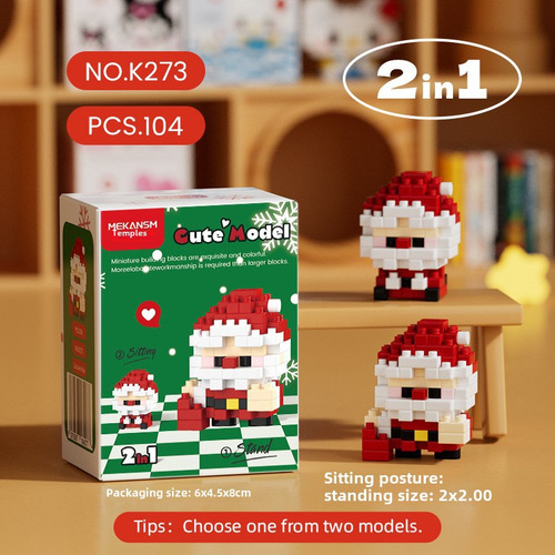 Mini Bloques 3d Rompecabezas K273 Q Santa Claus