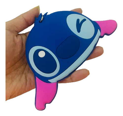 Capa Protetora Stitch Cartão Crachá Passe Transporte Cor Azul