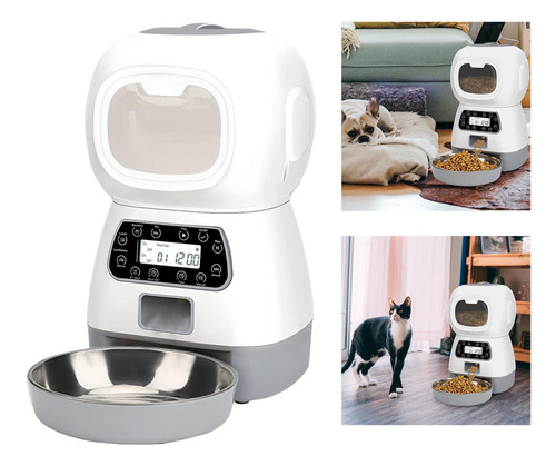 Imagen 7 de 12 de Comedero Automático Para Gatos Dispensador De Alimentos