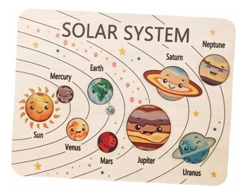 Rompecabezas De Madera Del , Rompecabezas De Planetas Niños