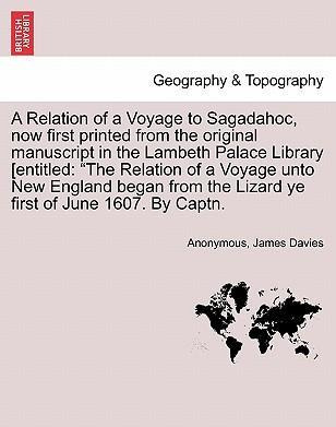Libro A Relation Of A Voyage To Sagadahoc, Now First Prin...