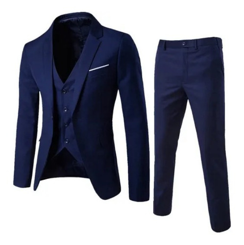 Blazer De Boda De Fiesta Slim-fit De Tres Piezas Para Hombre