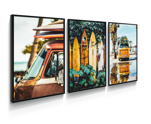 Quadro Decorativo Kombi Surf Praia Moderna Sala Quarto Hall