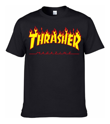 Playera Estilo Thrasher, Cuello Redondo 100% Algodón