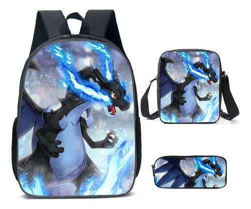 Conjunto De Mochila Escolar De Tres Piezas Charizard