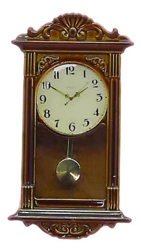 Reloj De Péndulo De Casa De Muñecas De Madera, Decoración